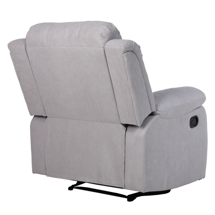 Fotoliu relaxant  reglabil cu recliner , material stofa gri deschis, confortabil [17]