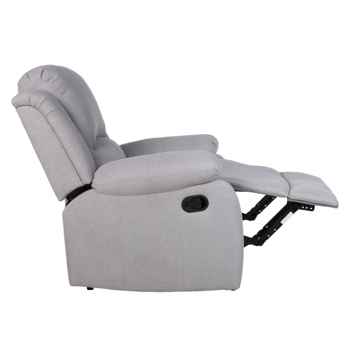 Fotoliu relaxant  reglabil cu recliner , material stofa gri deschis, confortabil [15]