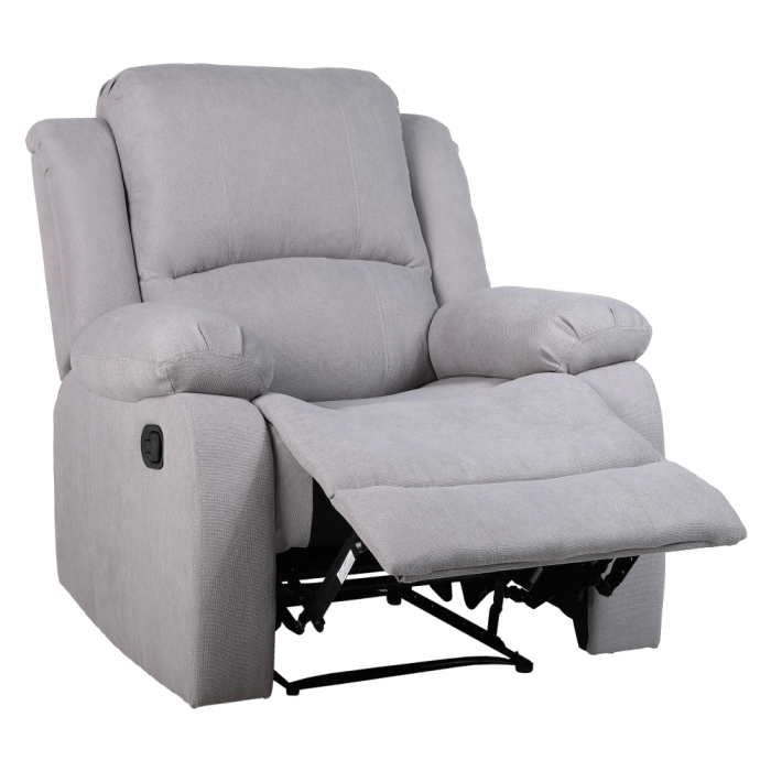 Fotoliu relaxant  reglabil cu recliner , material stofa gri deschis, confortabil [11]