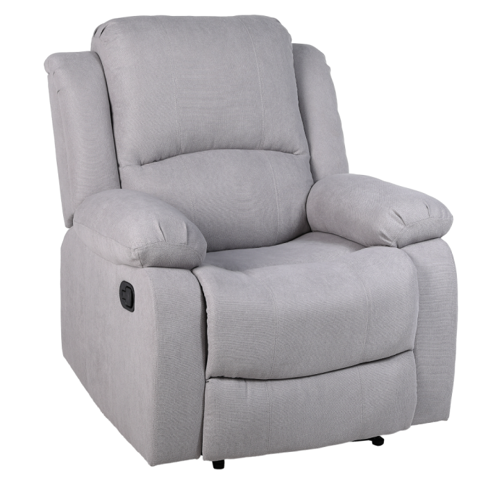 Fotoliu relaxant  reglabil cu recliner , material stofa gri deschis, confortabil [2]
