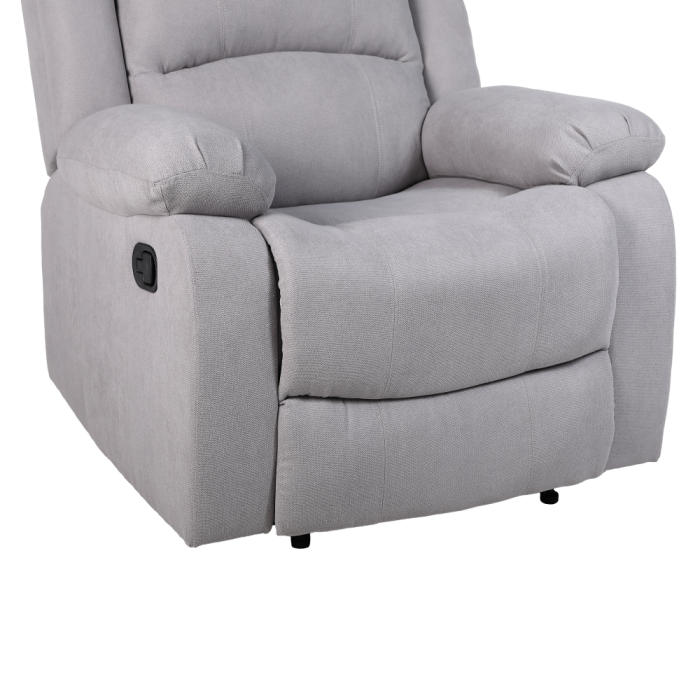 Fotoliu relaxant  reglabil cu recliner , material stofa gri deschis, confortabil [7]