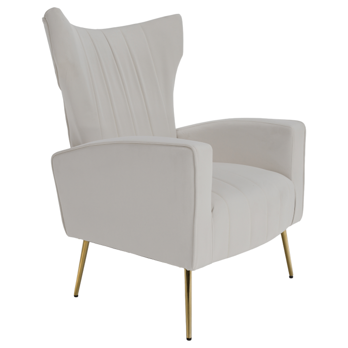 Fotoliu relaxant, ţesătură Velvet bej, BARET [11]