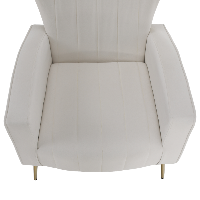 Fotoliu relaxant, ţesătură Velvet bej, BARET [4]