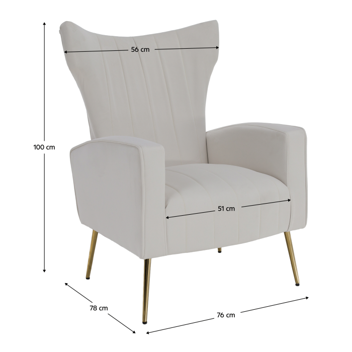 Fotoliu relaxant, ţesătură Velvet bej, BARET [20]