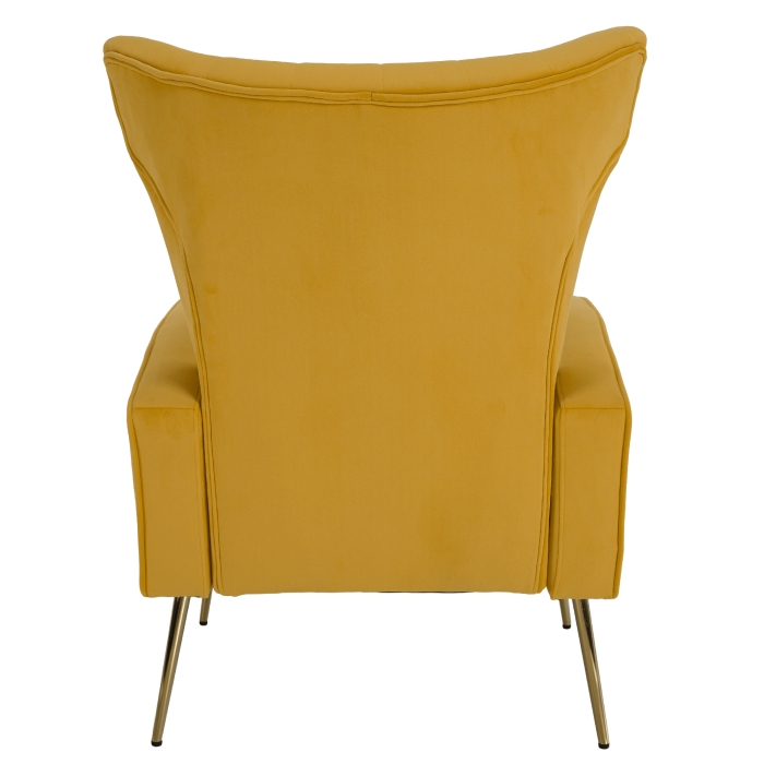 Fotoliu relaxant, ţesătură Velvet galben, BARET [3]