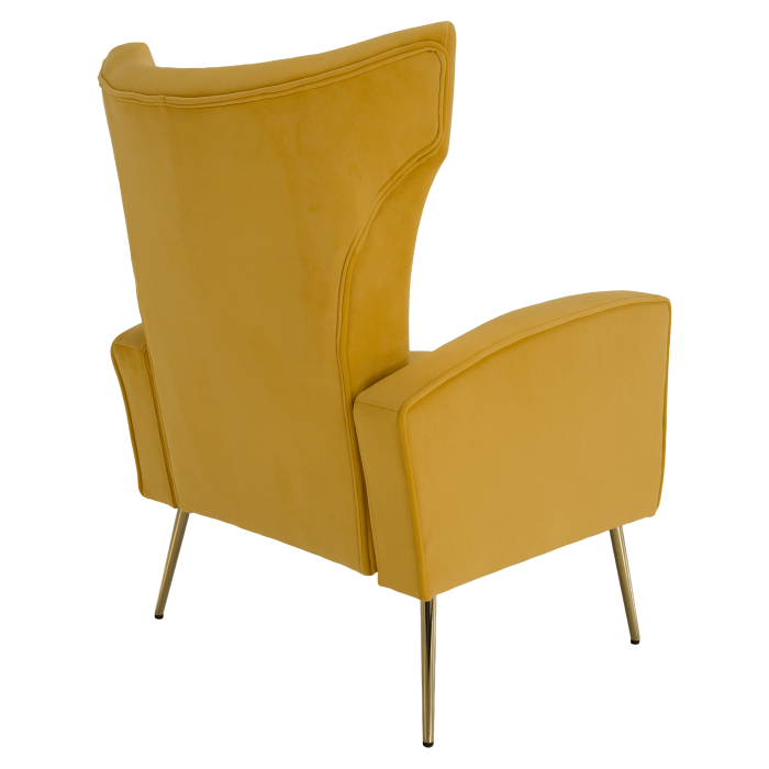 Fotoliu relaxant, ţesătură Velvet galben, BARET [2]