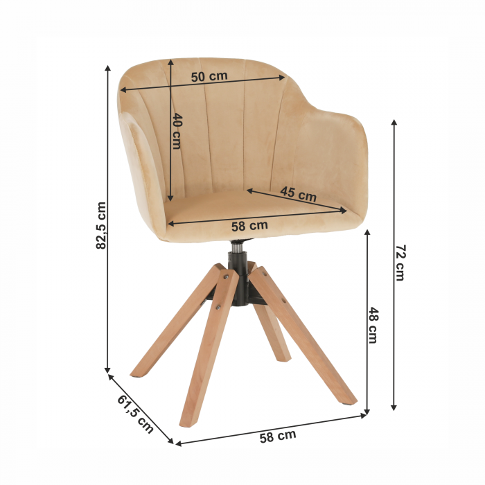 Fotoliu rotativ, bej/fag, DALIO [12]