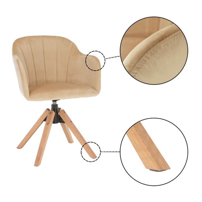 Fotoliu rotativ, bej/fag, DALIO [13]