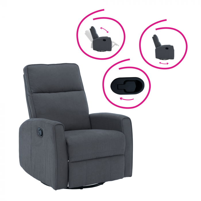 Fotoliu rotativ de relaxare, gri, MEKENZI [4]
