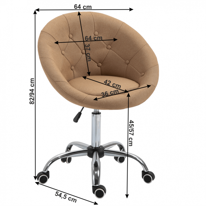Fotoliu rotativ, material textil maro deschis, Bortis Impex [3]