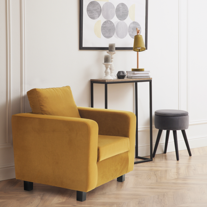 Fotoliu, ţesătură muştar, LUANA [19]