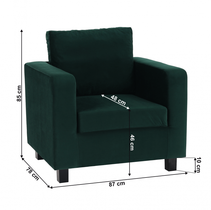 Fotoliu, ţesătură smarald, LUANA [7]