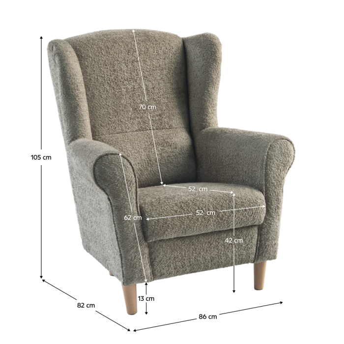 Fotoliu, textil gri-bej Taupe Coral, CHARLOT [11]