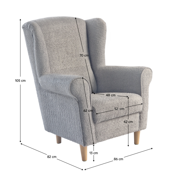 Fotoliu, textil gri Coral, CHARLOT [12]