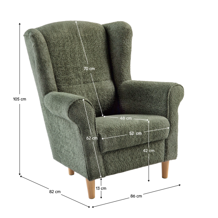 Fotoliu, textil verde Coral, CHARLOT [3]