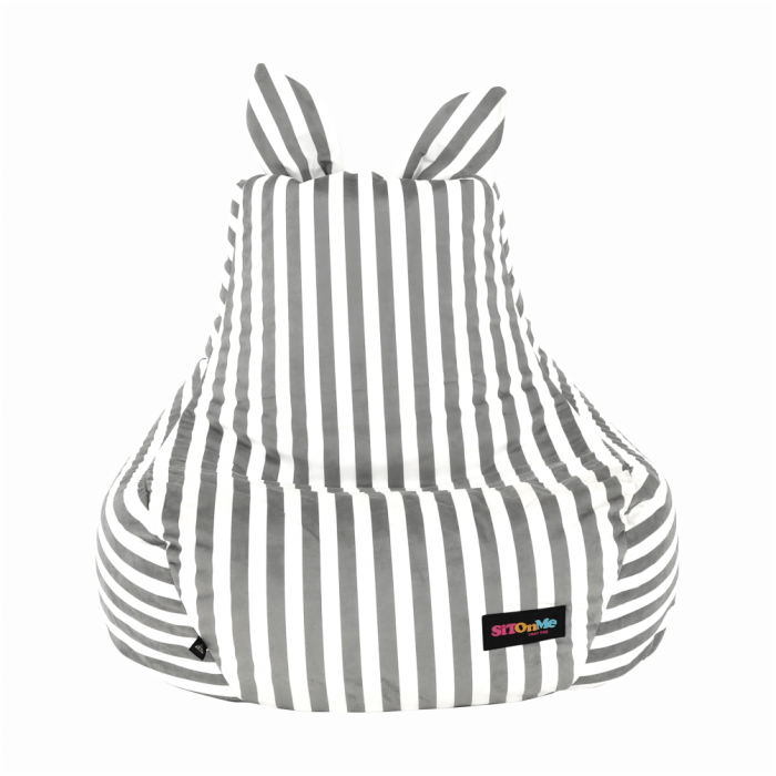 Fotoliu tip sac, alb/gri, LAPIN [17]