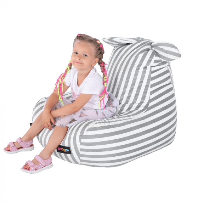 Fotoliu tip sac, alb/gri, LAPIN [1]