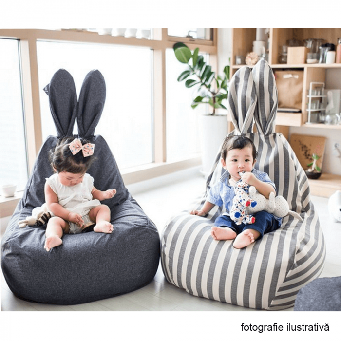 Fotoliu tip sac, alb/gri, LAPIN [2]