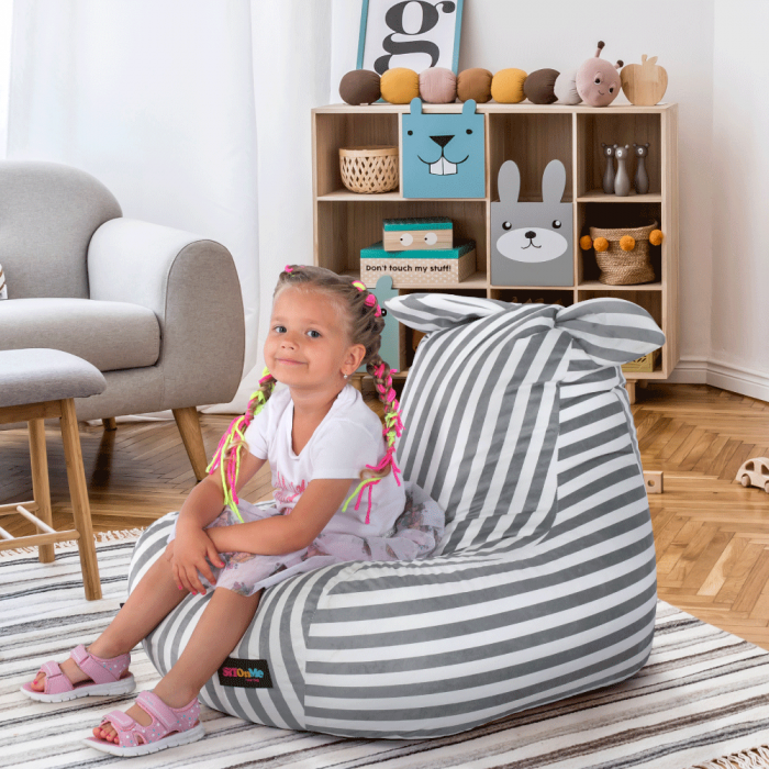 Fotoliu tip sac, alb/gri, LAPIN [6]