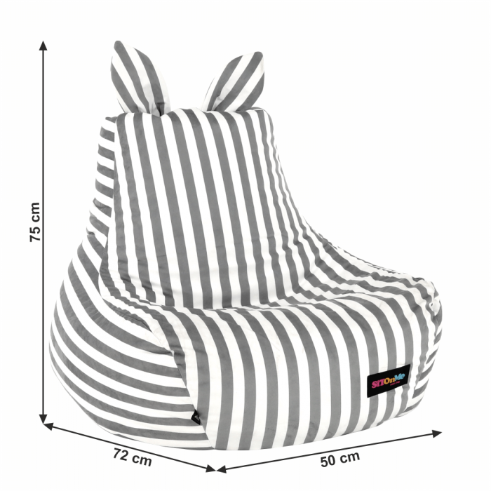 Fotoliu tip sac, alb/gri, LAPIN [11]
