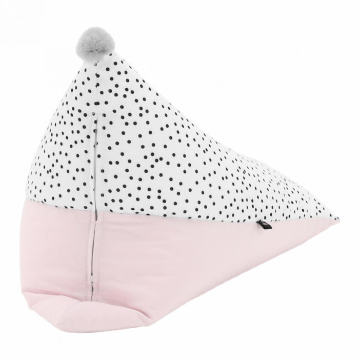 Fotoliu tip sac, alb/roz/gri, POMPOM [14]