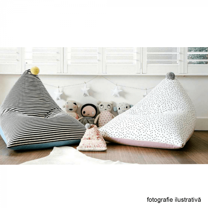 Fotoliu tip sac, alb/roz/gri, POMPOM [2]