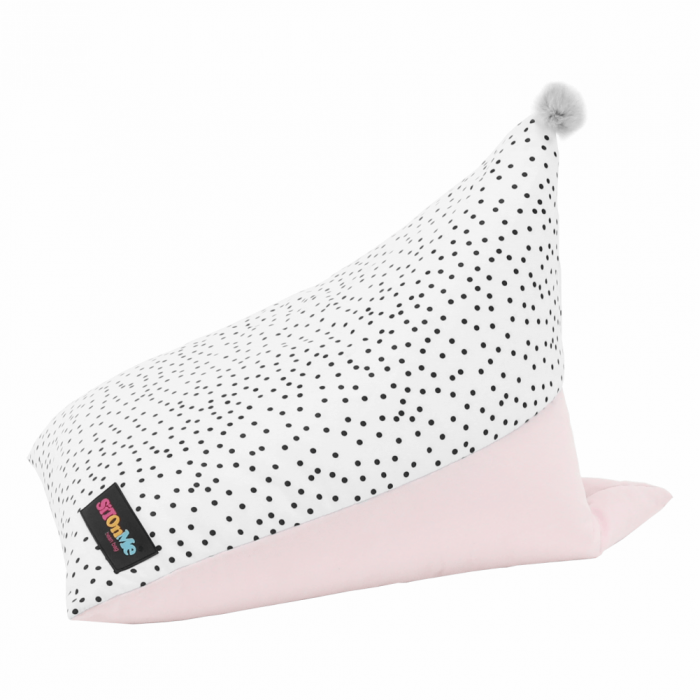 Fotoliu tip sac, alb/roz/gri, POMPOM [12]