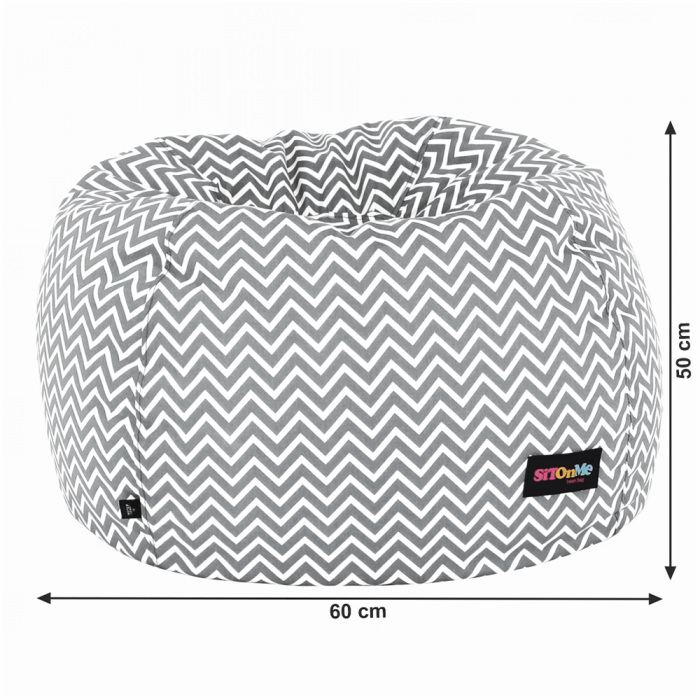 Fotoliu tip sac, gri/alb/model zig-zag, GOMBY [14]