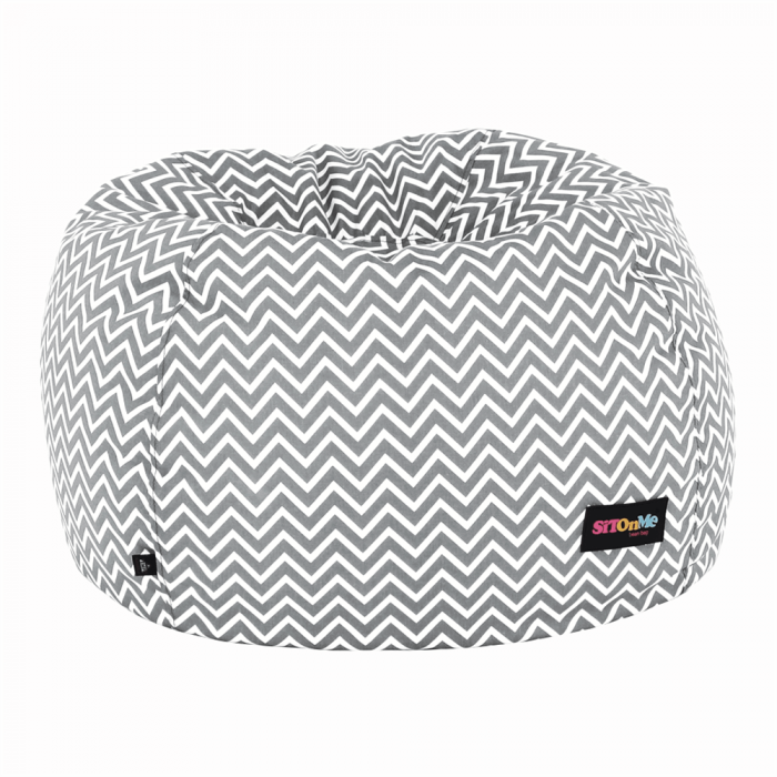 Fotoliu tip sac, gri/alb/model zig-zag, GOMBY [15]
