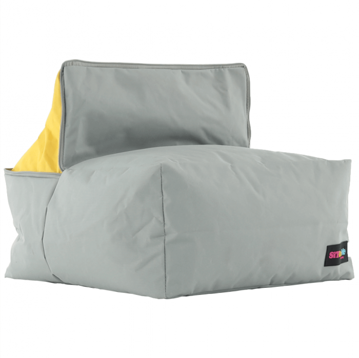 Fotoliu tip sac, gri/material textil verde, ALIMOR [5]