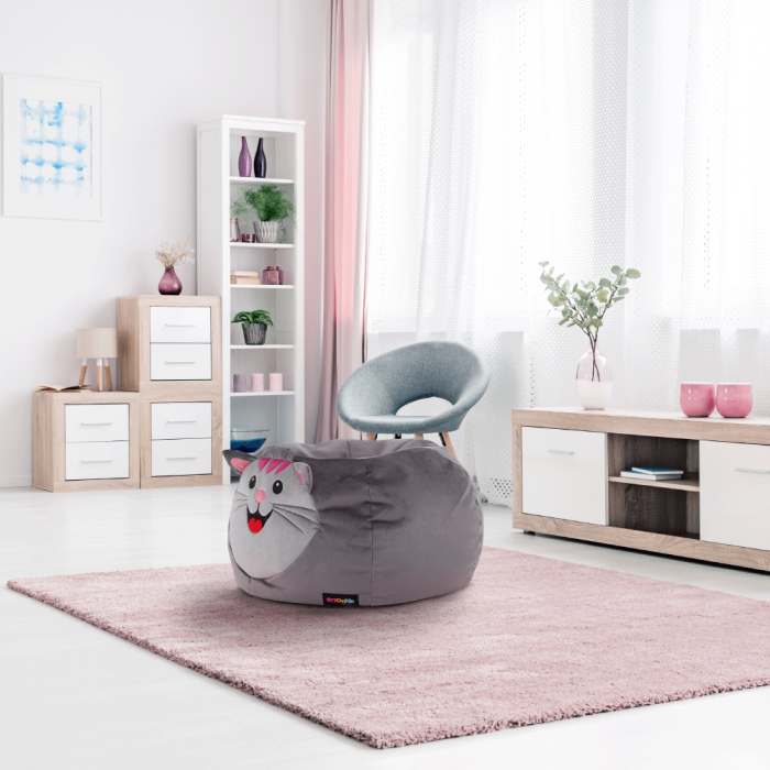 Fotoliu tip sac, material textil gri, BABY TIPUL 1 [21]