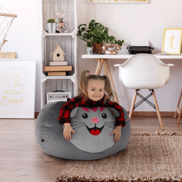 Fotoliu tip sac, material textil gri, BABY TIPUL 1 [22]