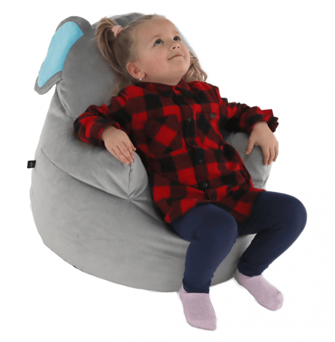 Fotoliu tip sac, material textil gri, BABY TIPUL 2 [23]
