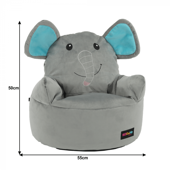 Fotoliu tip sac, material textil gri, BABY TIPUL 2 [3]