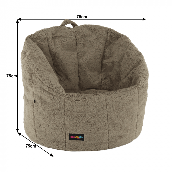 Fotoliu tip sac, material textil maro deschis, ALMERO [3]