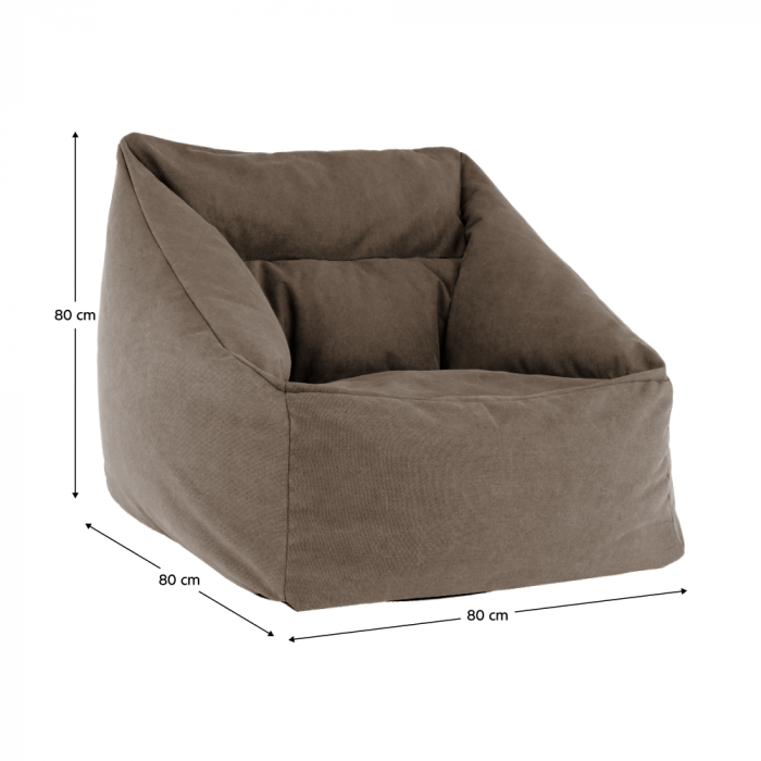 Fotoliu tip sac, material textil maro, URASON [11]