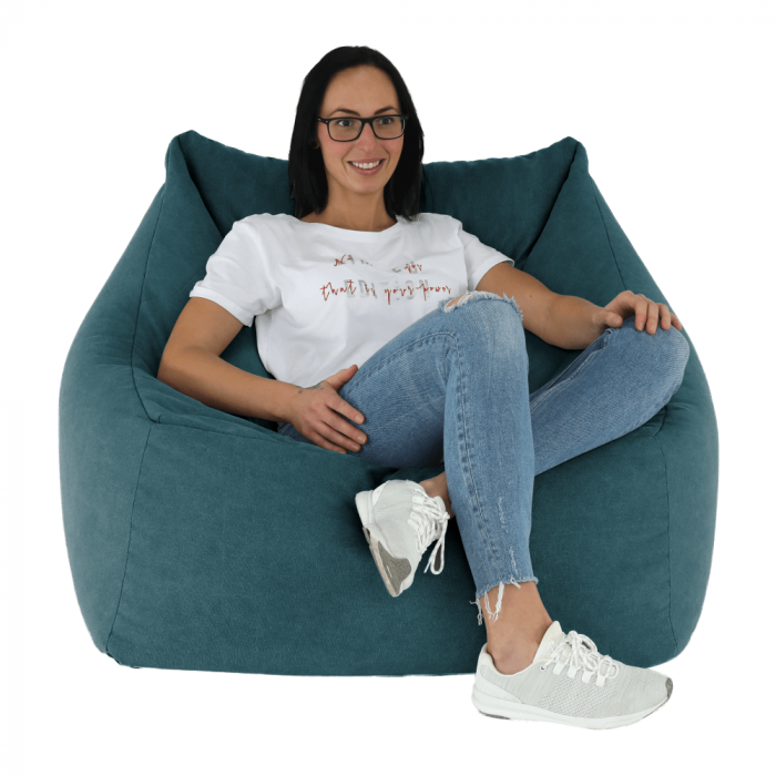 Fotoliu tip sac, material textil verde, URASON [1]