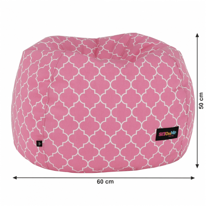 Fotoliu tip sac, roz/alb cu model, GOMBY [13]