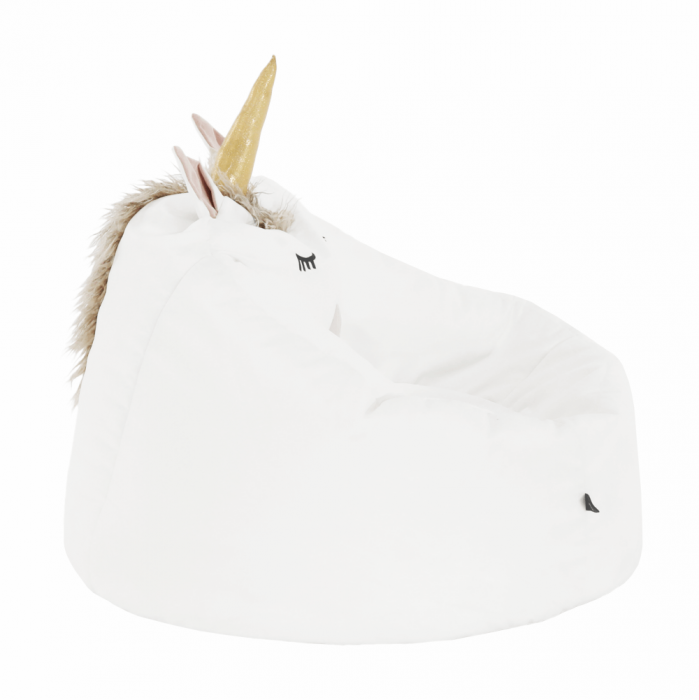 Fotoliu tip sac unicorn, alb, INOROG [14]
