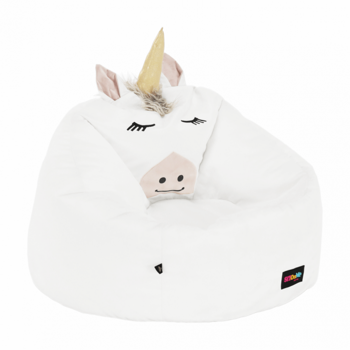 Fotoliu tip sac unicorn, alb, INOROG [18]