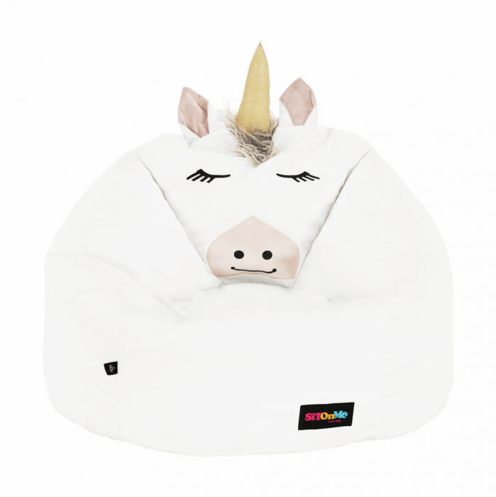 Fotoliu tip sac unicorn, alb, INOROG [16]