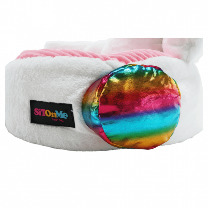 Fotoliu tip sac unicorn, alb/roz/amestec de culori, BUFEL [13]