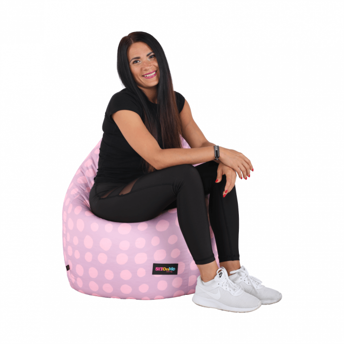 Fotoliu tip sac, violet/roz/cu model, TELDIN [18]