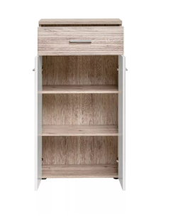 Hol/Cuier,oglinda,  pantofar si perna , stejar Well-alb lucios , 120 cm lungime x 200 inaltime x 35 cm adancime, Bortis [2]