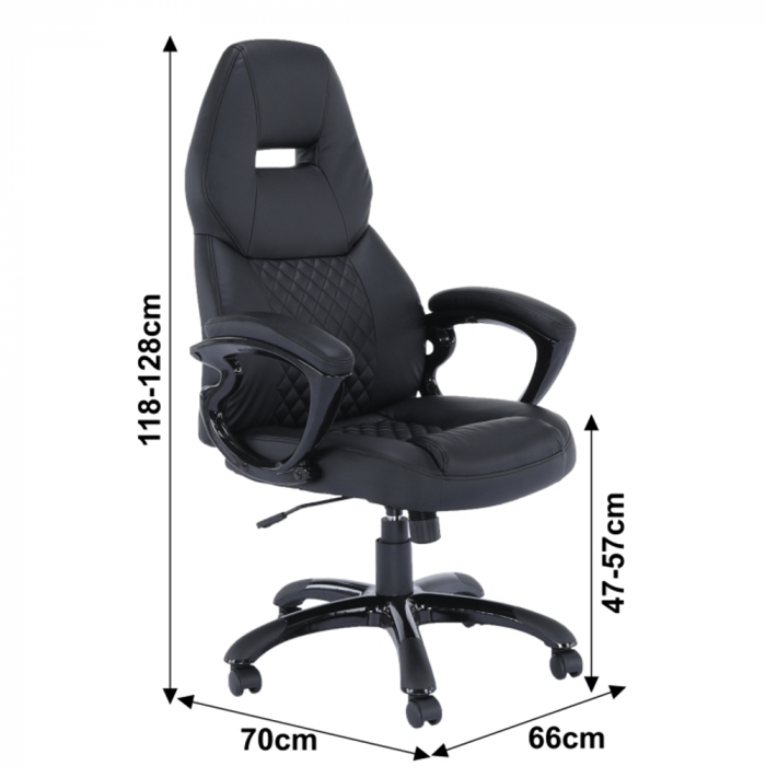 Fotoliu birou, piele eco neagră, Bortis Impex [4]