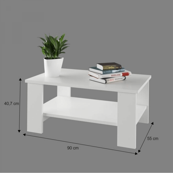 Masuta cafea, alb, 90x55x41 cm, Bortis Impex [2]
