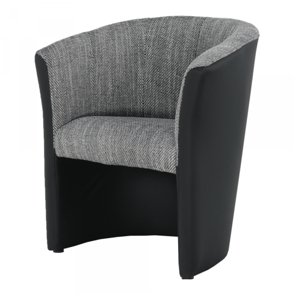 Fotoliu scoica , piele eco negru/material gri,Bortis Impex [4]