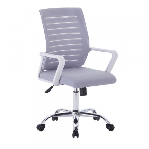 Scaun birou, alb/mesh gri, [3]