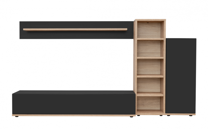 Living Sufragerie moderna, 240 cm lungime x 127 cm inaltime x 40 cm adancime, stejar /negru [3]