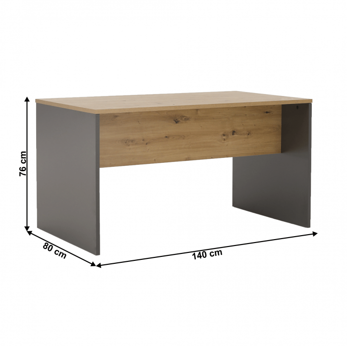 Masă de birou, grafit/stejar artisan, RIOMA NEW TYP 11 [3]